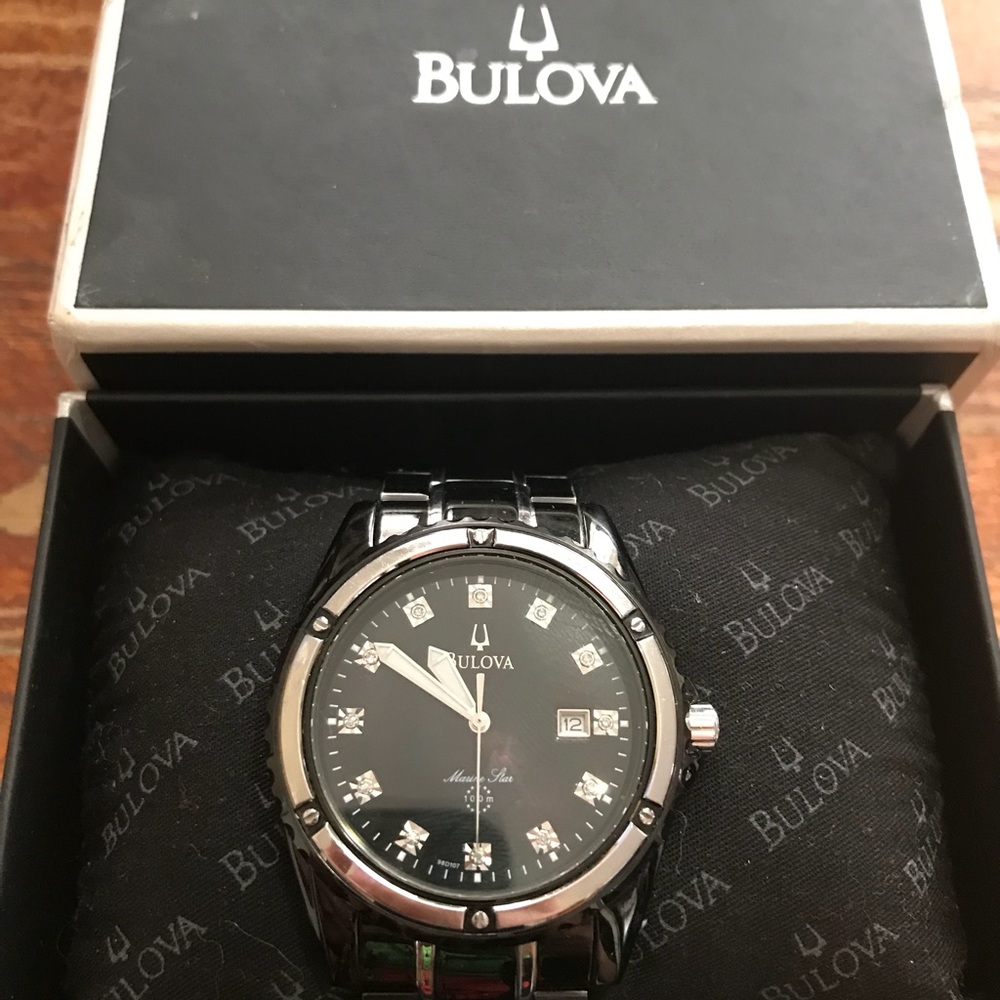 Bulova Men’s Black/Chrome watch